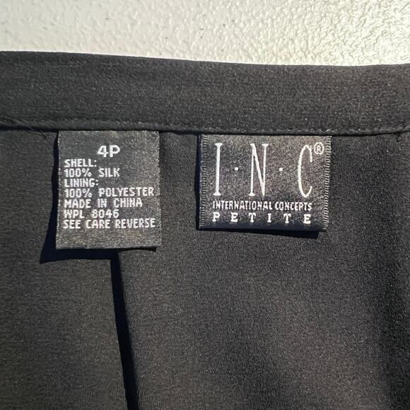 Vintage INC Skirt Black Beaded Silk Mini Whimsigoth Occasion Event Hoco Glam - Picture 7 of 7